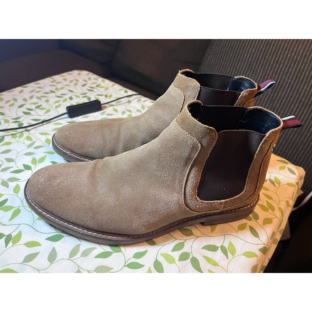 BEN SHERMAN BRENT TAN LEATHER SUEDE CHELSEA BOOT US 9M/ EU42/ UK8